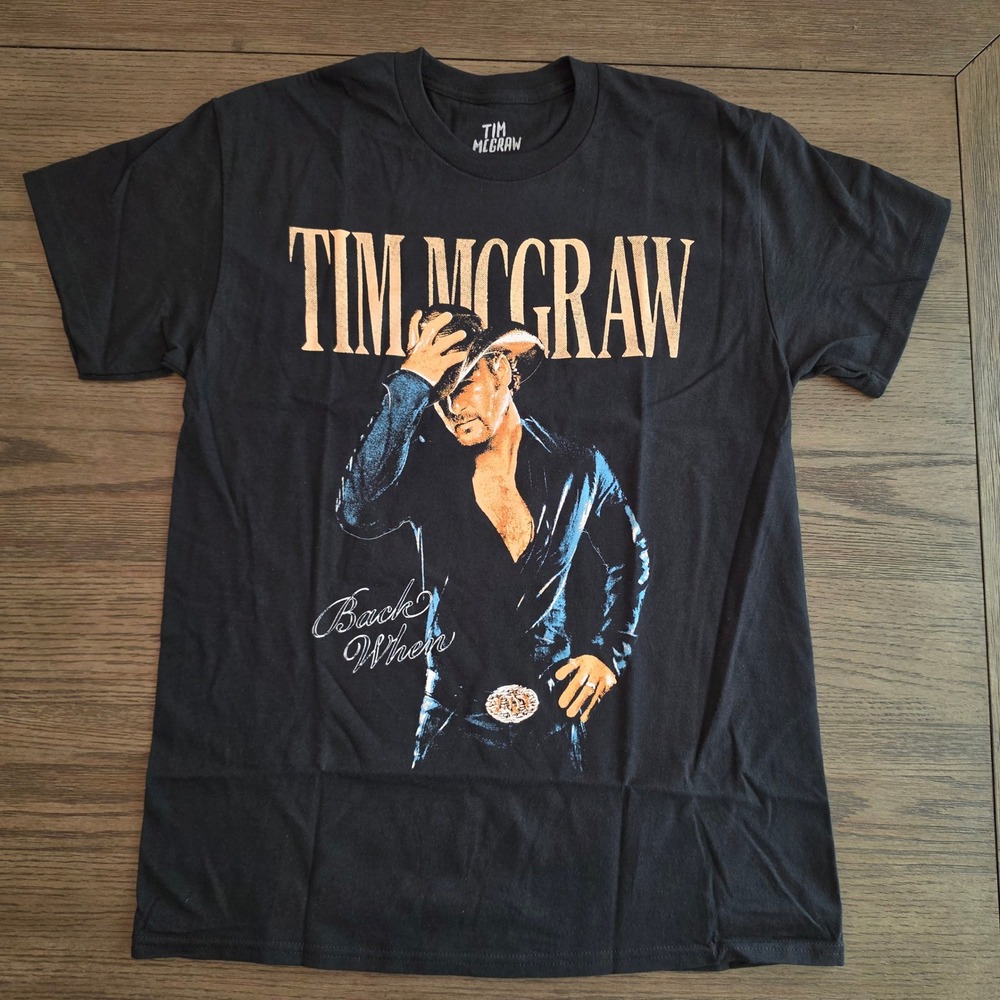 Tim McGraw Back When Graphic T-Shirt Mens Medium Black Licensed Country Tee